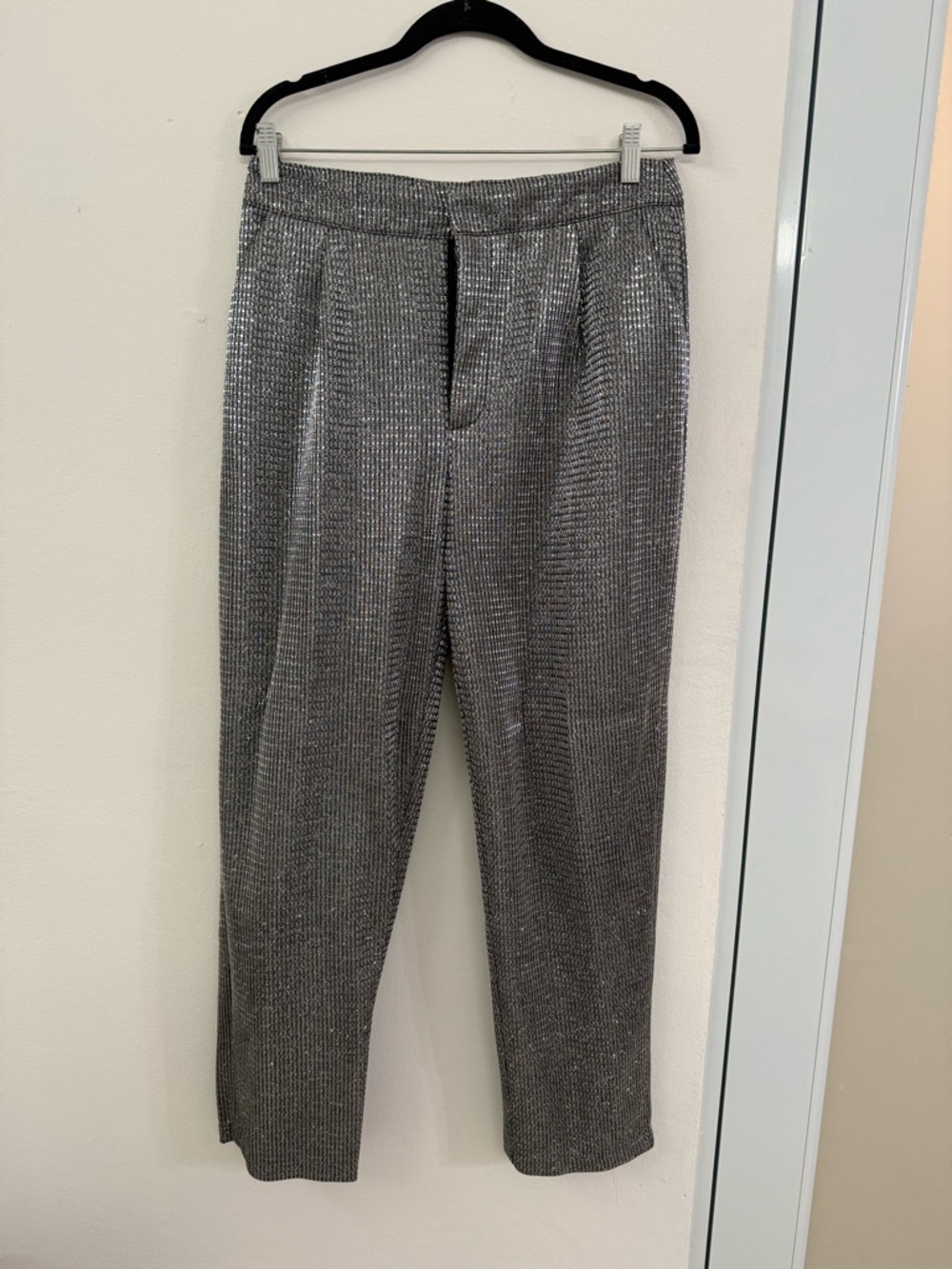 Metallic Silver  Trousers - Dress Pants